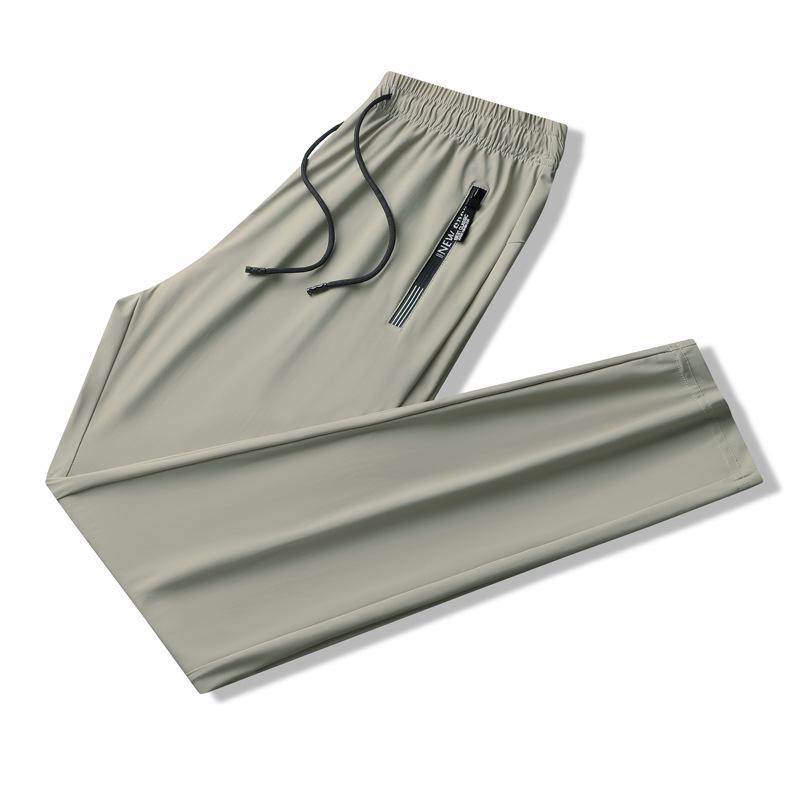 

Мужские быстросохнущие повседневные брюки Ice Silk: Дышащий, Свободный крой, Эластичные манжеты, Летняя спортивная одежда 4XL