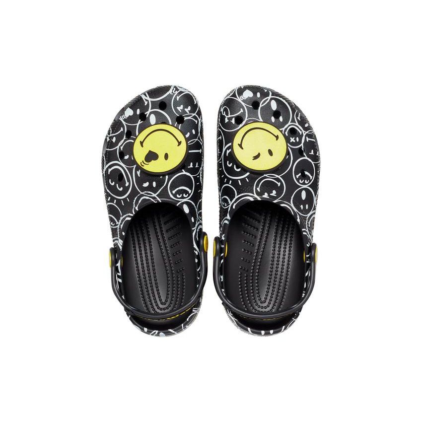 Crocs Classic Smiley World Clogs Black White 207971-0C4