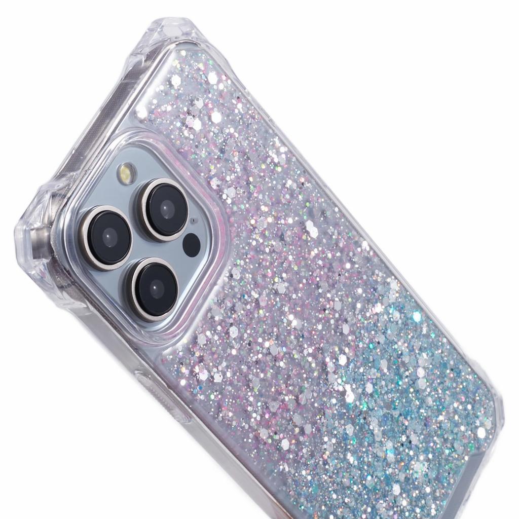 For iPhone 13 Pro Max Dual-Color Gradient Phone Case Anti-drop TPU+Acrylic Shell with Strap