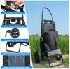 Robuster faltbarer Strandwagen mit Sitzlehne, All-Terrain-Rädern, tragbarer Outdoor-Wagen für Camping, Anglerausrüstung Transport