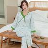 Pajamas women's spring and autumn silk new Chinese loungewear can be worn outside the national style middle-aged and elderly mother's cotton and silk