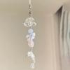 Transparent Car Ornament Flower Design Car Hanging Ornament Chic Windbell Keychain  Wrist Strap