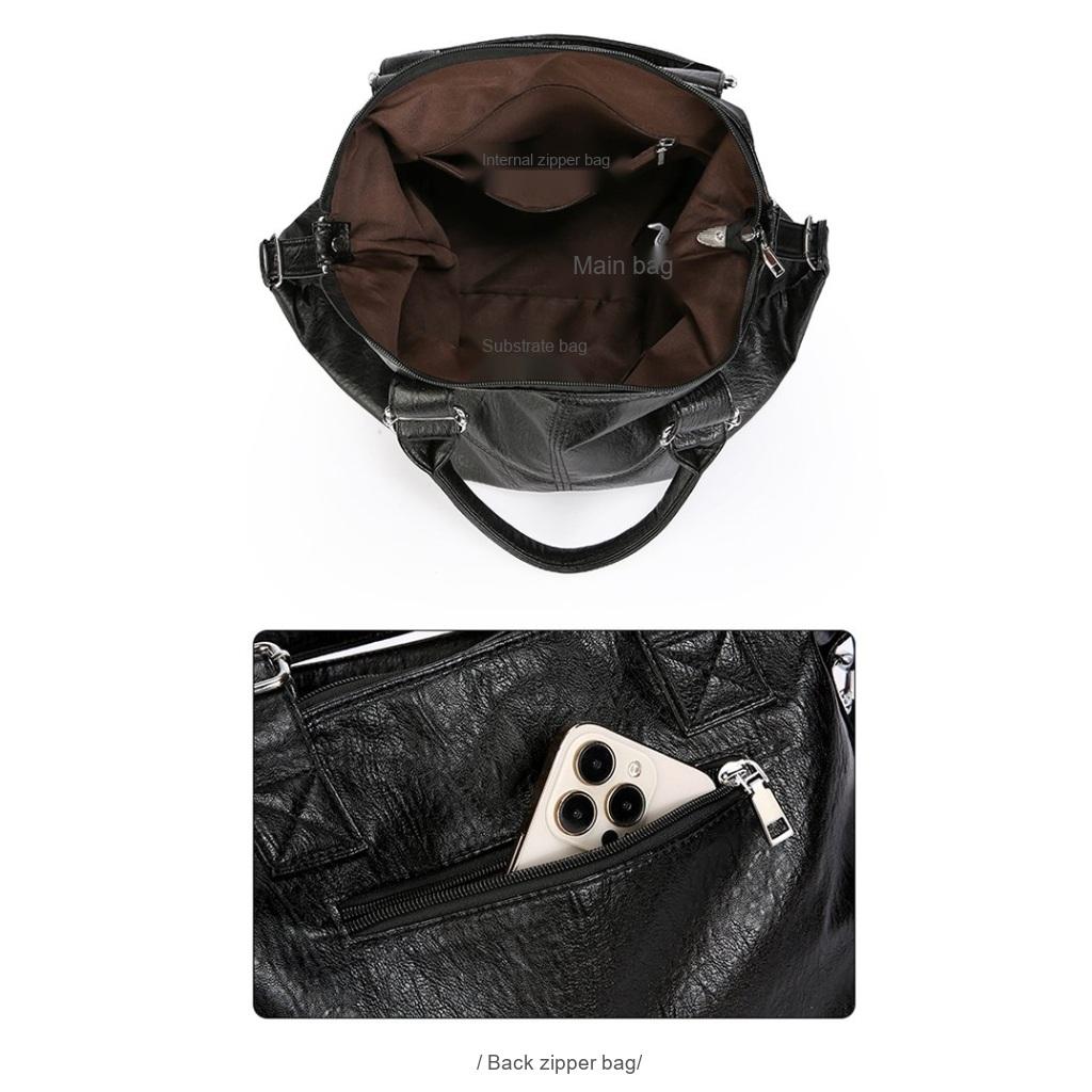 Handbag Women PU Large Capacity Adjustable Strap Office Daily