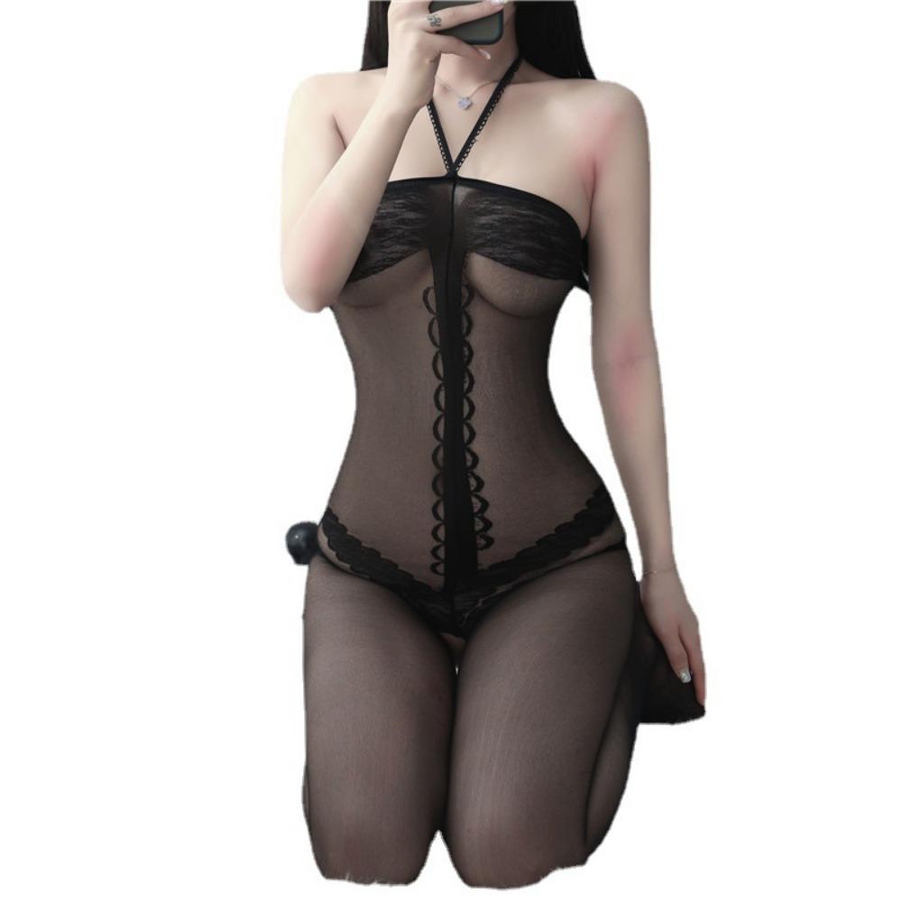 Sex Stockings Sexy Full Body Temptation Large Size Stockings Onesie Open Crotch Free Mesh Garment Suspender Hollow Sexy Woman