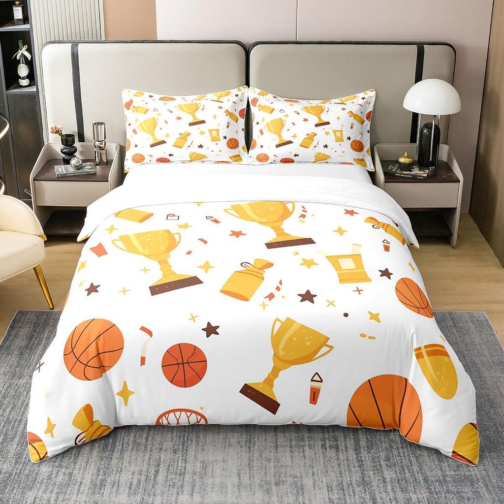Trophy Duvet Cover Sets For Teens Kids Queen Size Quilt Covers Lightweight Down Room Decor 2 Pillowcases 1 Duvet Cover No Quilt