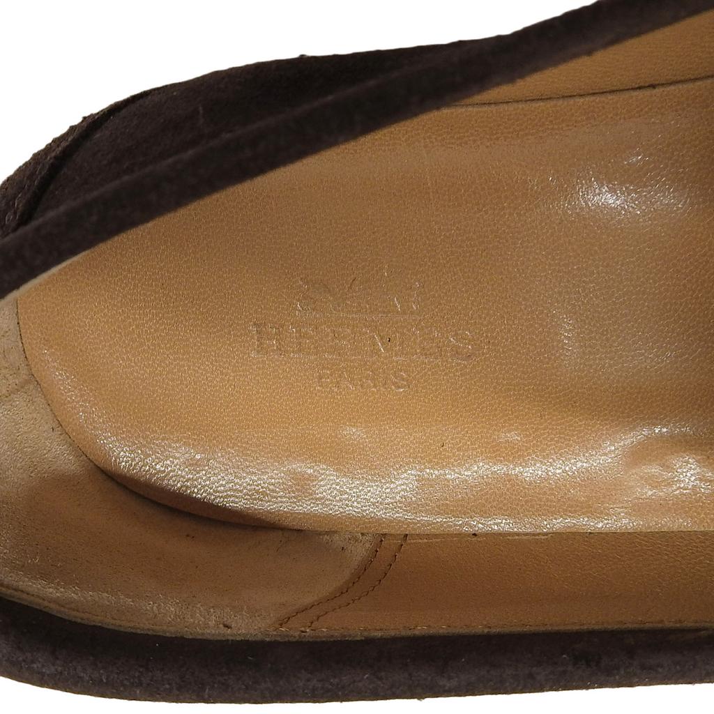 Great HERMES Loafers Constance Brown Suede Leather Women 36 Used