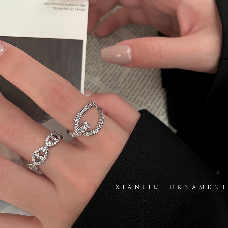 High-End 2025 Trend: Damen Stilvoller Zirkon Schweinenase Ring Zeigefinger Schmuck