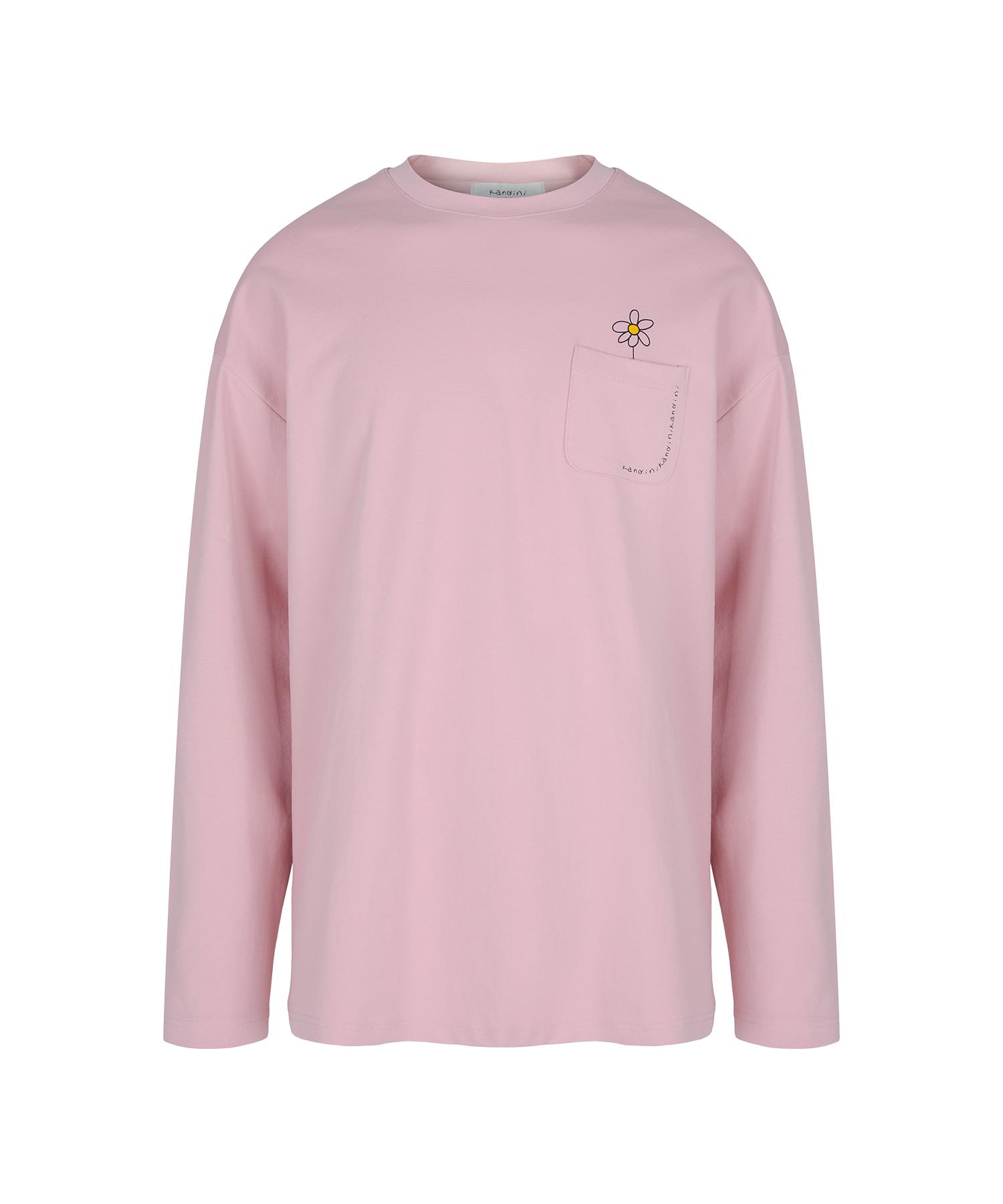 Candini Pink Pocket Long Sleeve T-Shirt_Unisex