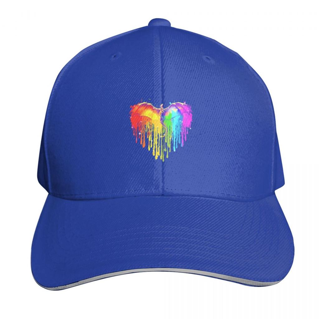 Dragon LGBT Heart Watercolor Baseball Cap Luxury Unisex Cap F Fishing Caps Unisex Cute Womens Golf Clothing Unisexs