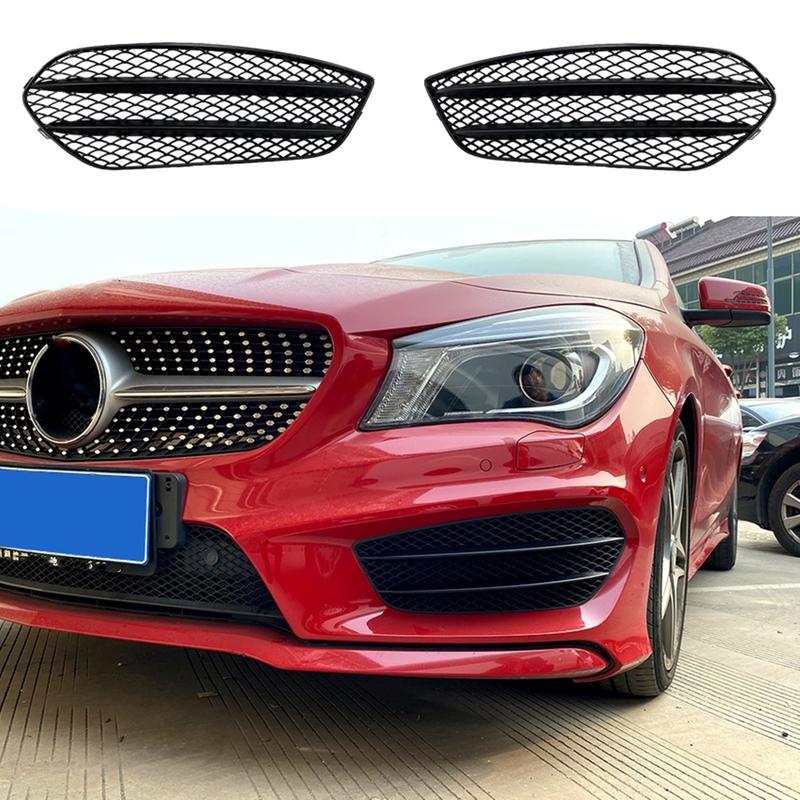 Front Side Grill Air Vent Trim Cover Mesh Grid For Mercedes Benz CLA Class W117 C117 CLA200 CLA220 CLA45 AMG Line 2013-2016