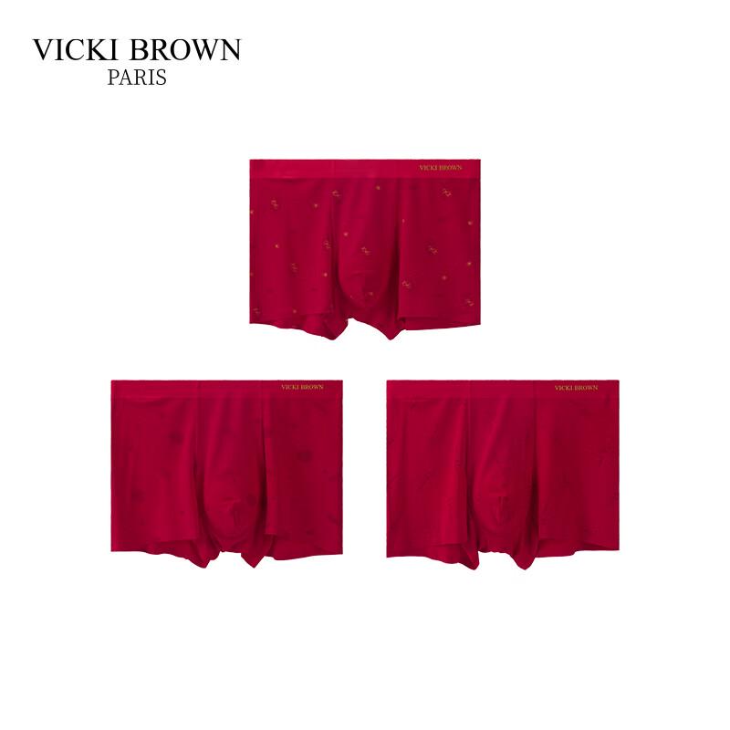 VICKI BROWN Мужские благоприятные красные бесшовные боксеры из модала 2XL