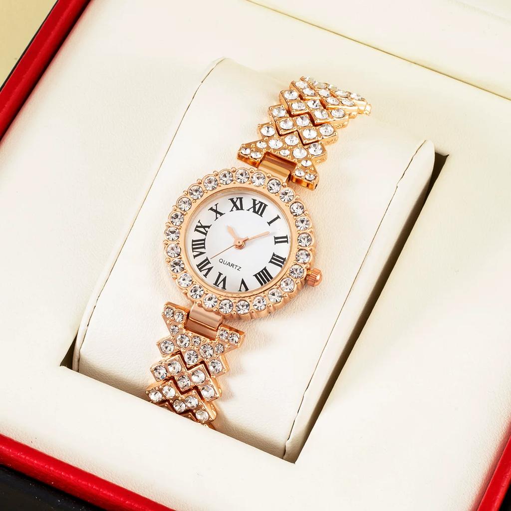 Mom Mother's Day gift light luxury diamond-encrusted watch bracelet set gift box 2026 new fashion luxury women's watch