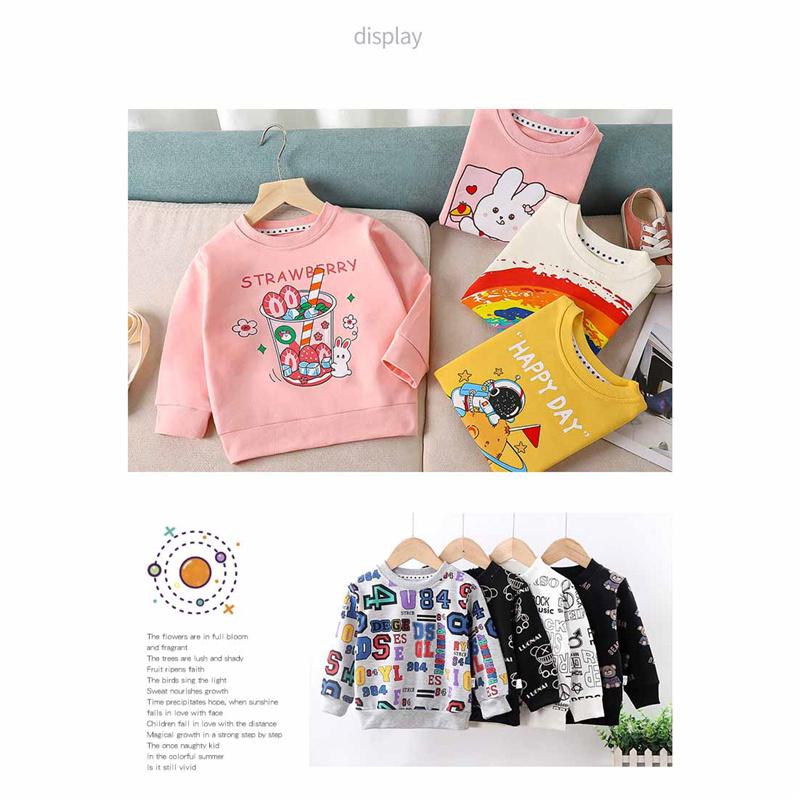 Cotton Kids Hoodie Long Sleeve Pullover Shirt for Baby & Toddler Boys Girls Spring/Fall Top Soft Children's Clothing (2-8Y)