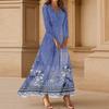 Kjoler For Damer Vintage Blomst Tunika Midjet Midi Kjole Sommer Casual 3/4 Ermet Kjole