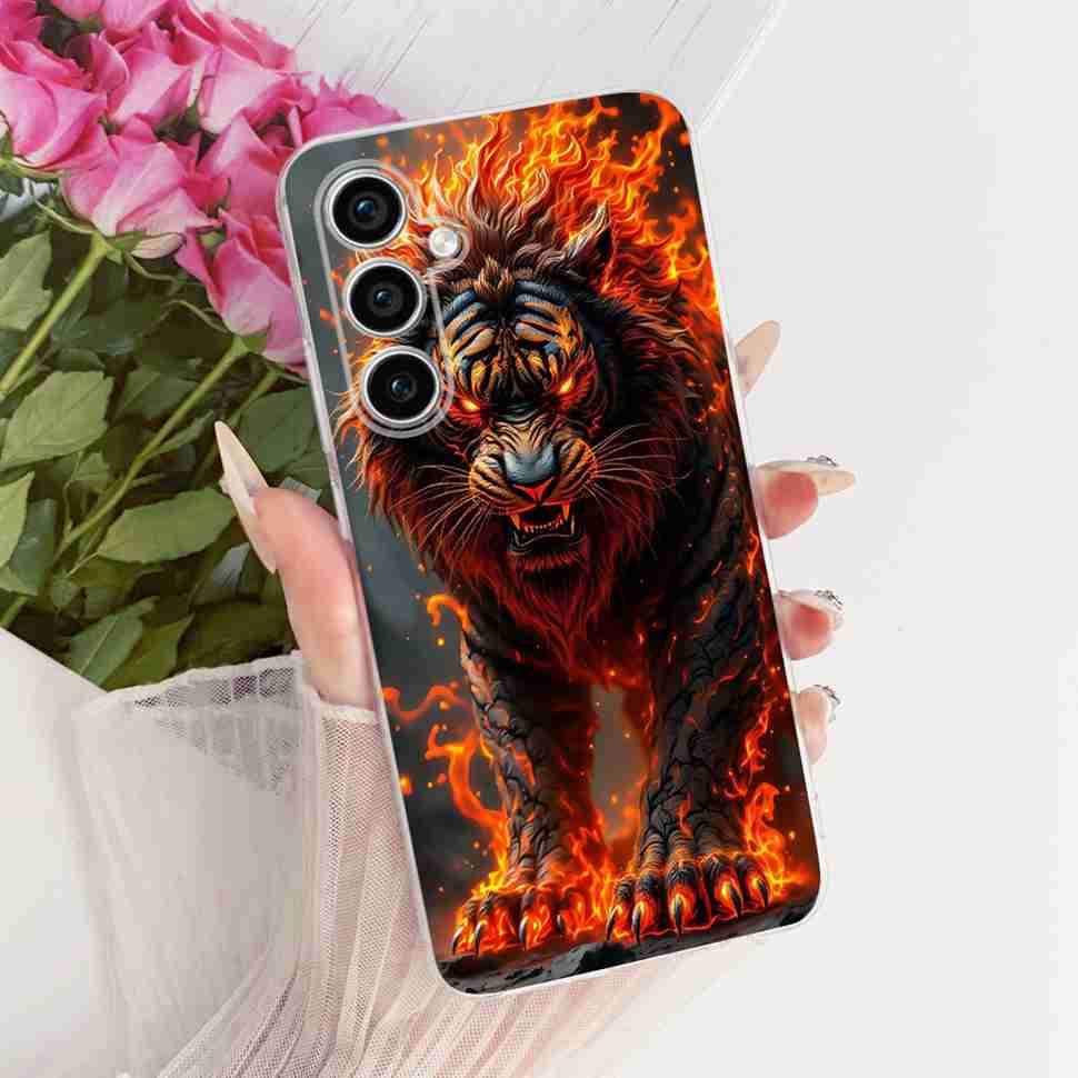 For Samsung Galaxy S23 FE Case Cover Soft Silicone Cute Tiger Cartoon Phone Case For Samsung S23 FE S23FE SM-S711B Shell
