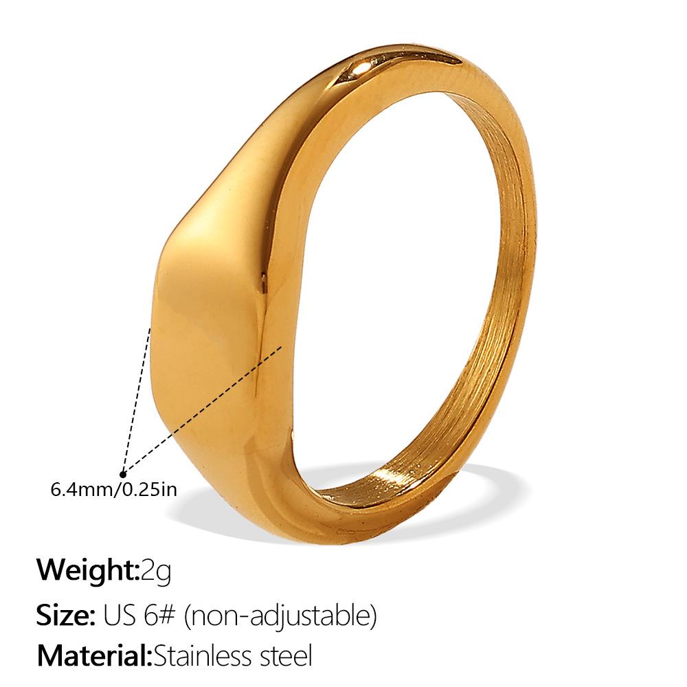 Europe, America 2025 carved ring trend stainless steel plated 18K gold men and women wear ring