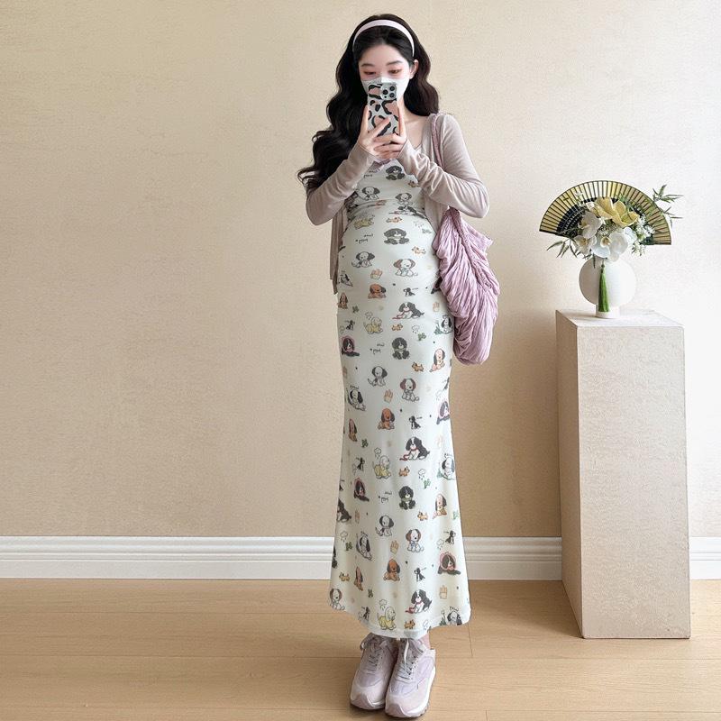 2026 Spring/Summer Slim-Fit Sweet & Spicy Maternity Suspender Dress Large