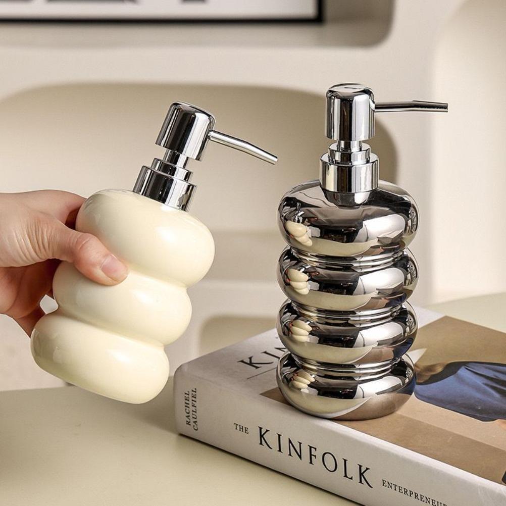 Nordischer Keramik Seifenspender Donut Lotionflasche Shampoo Spülung Duschgel Spender Toiletten Badezimmer Zubehör