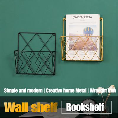 Modern Metal Wrought Iron Wall Shelf Home Bedroom Study Wall