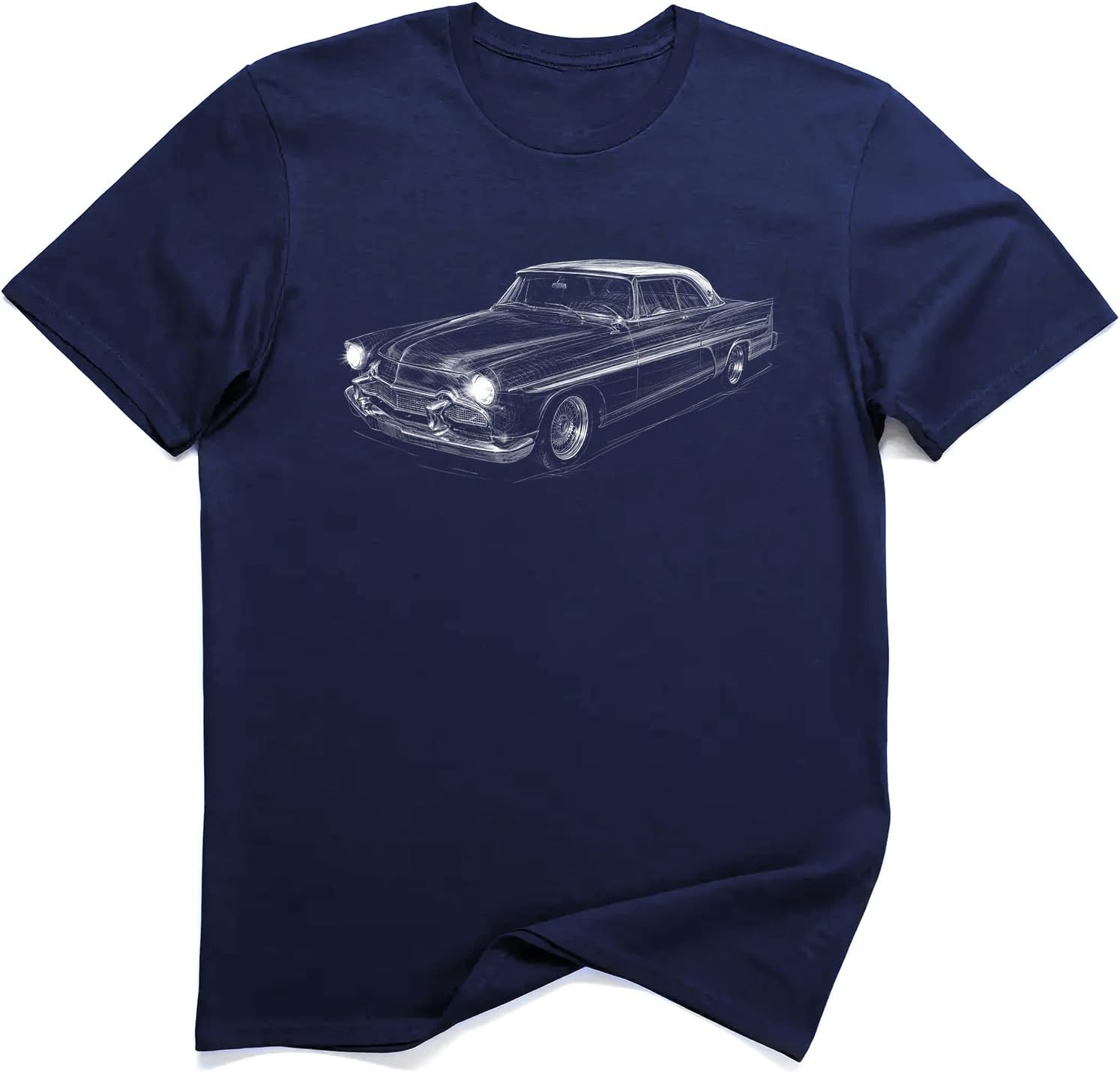 Retro 1950s American V8 Custom Car Art Graphic T-Shirt S разноцветный