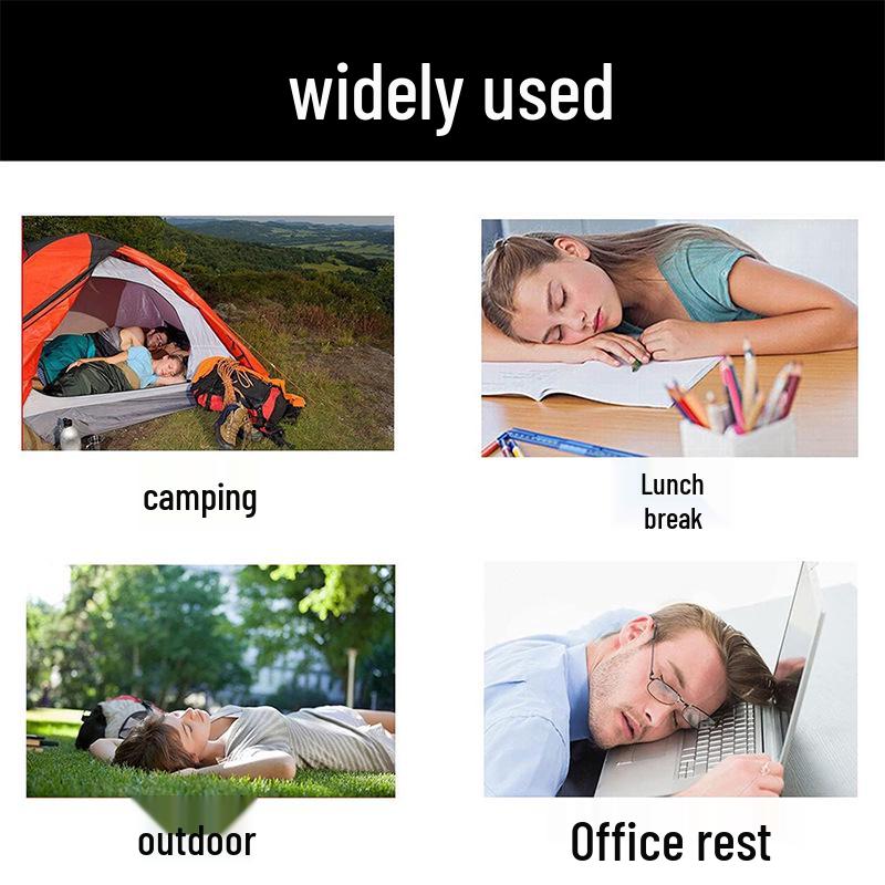 Portable Outdoor Flocking Backrest Pillow - Multifunctional, Inflatable for Travel or Office Naps