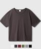 JEMUT Boy Crop U-Neck Short Sleeve T-Shirt Taupe Charcoal Kjst2691