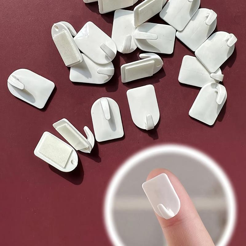 9/18Pcs Mini Self-Adhesive Hook No Drilling Strong Adhesion Storage Hooks Multi-Purpose Hooks For Desk, Kitchen, Bathroom