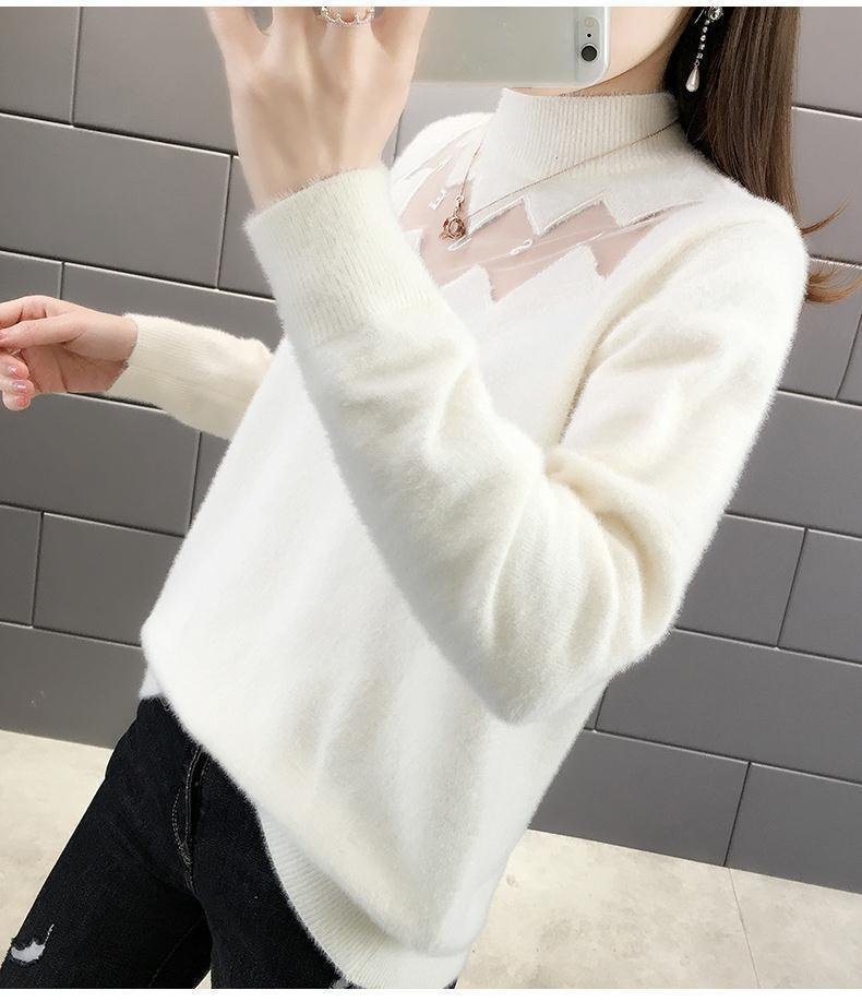 Sweater for Women Autumn Winter Thickened Pullover Warm Knitted Stretchy Long Sleeve Oversize Jumper Tops