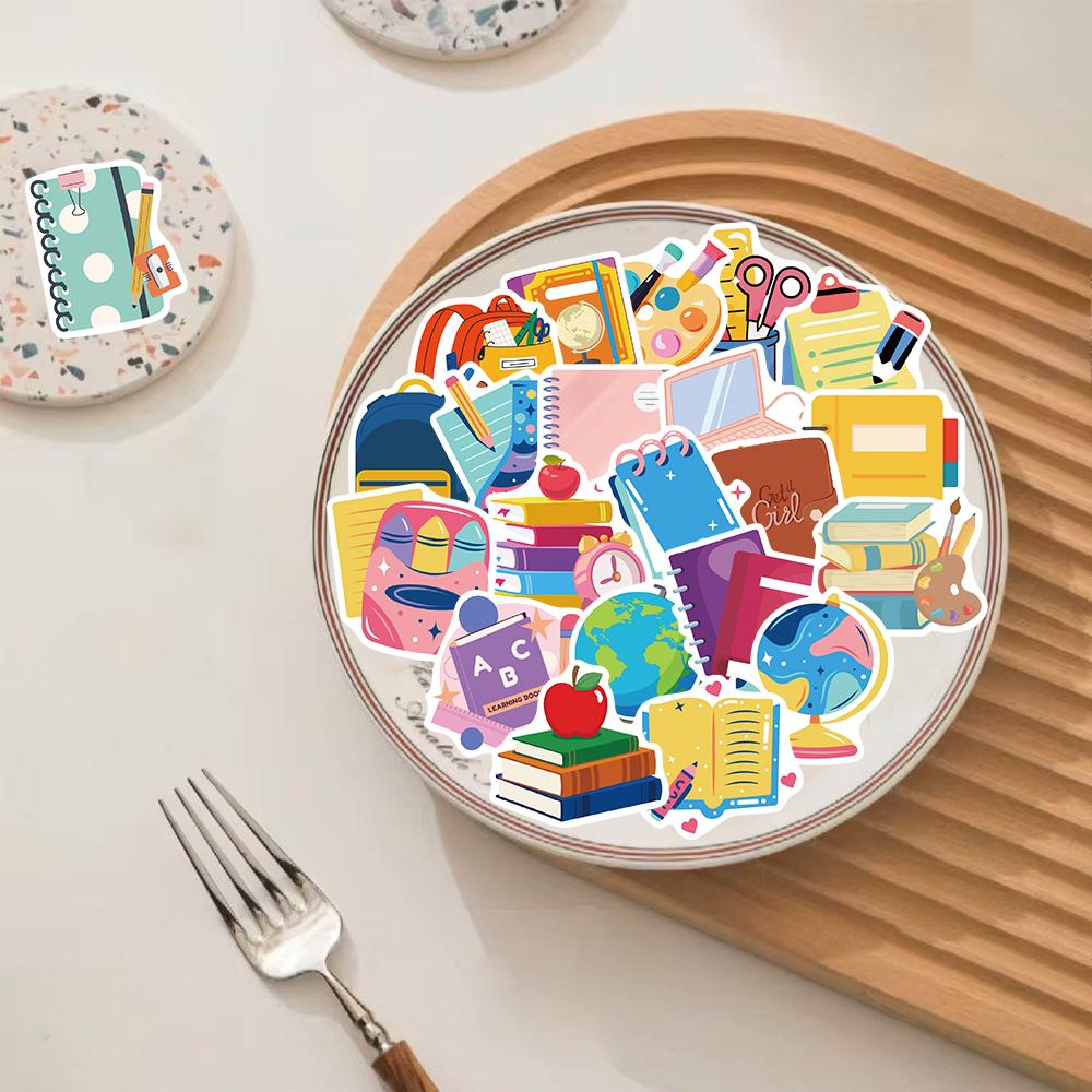 50PCS Back To School Stickers Guitar Scrapbooking Waterproof Funny Coffee Graffiti Laptop Wall Material Bicycle Car Decals