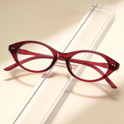 Women's Korean Style Cat Eye Small Round Blue Light Blocking Glasses Fake Myopia Eyeglasses