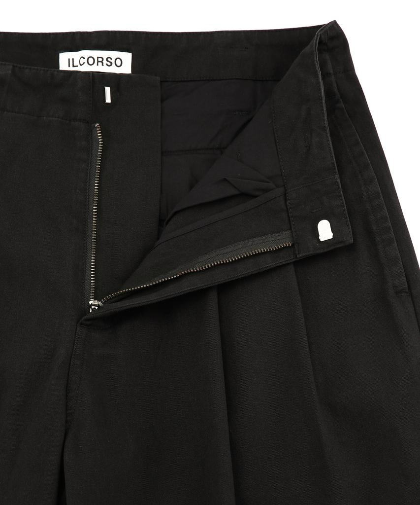 IL CORSO Nouki Double-Pleat Chino Pants Black Iepa5F007Bk