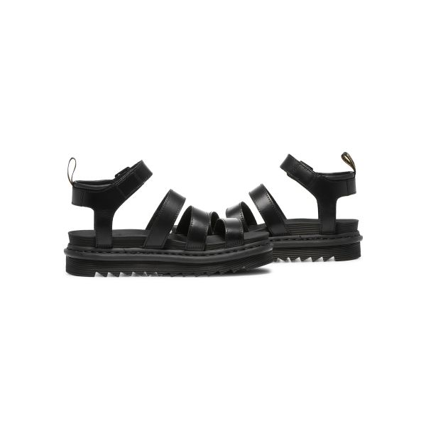 Dr. Sandálias Gladiadoras Martens Blaire Sandálias Femininas Pretas 24191001
