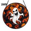 Unique Wall Hanging Art Retro Halloween Pendant, Ghost/Bat/Spider Web/Pumpkin Head Print, Old School Horror Room Decor Vintage Acrylic Ornament