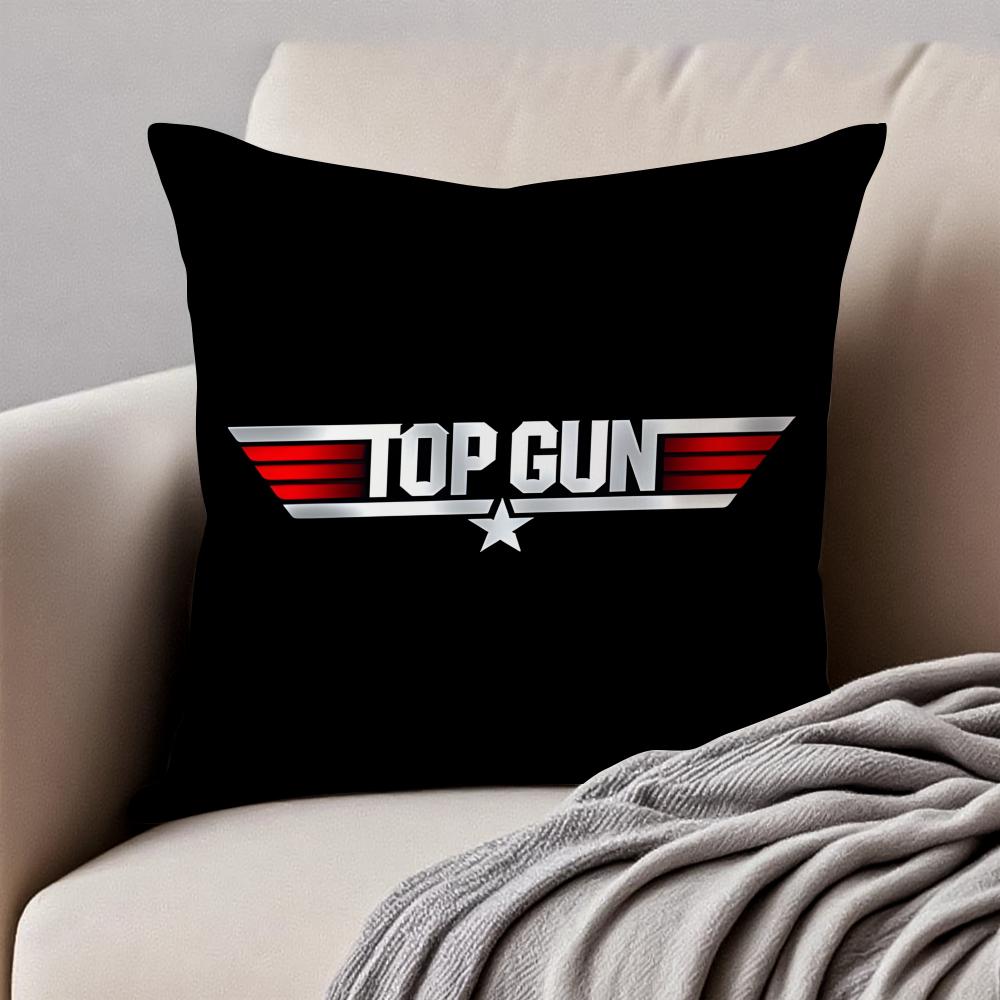 Action Adventure Movie TTop Gun Cushion Cover Pillowcase Antidustmite Invisible Zipper Short Plush Sofa Cushion 30X30cm