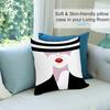 Advanced Black White Pillow Case Short Plush Sofa Decorative Gift Home Double-sided Printing Cushion