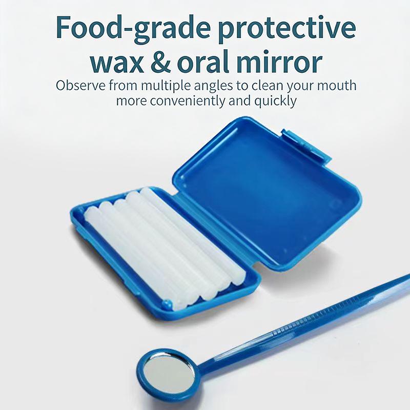 Kit Pennelli per Cura Dentale 8 Pezzi Pulizia Denti Apparecchi Ortodontici Spazzolino da Denti con Spazzolino Interdentale Filo Interdentale Cera Ortodontica Kit da Viaggio
