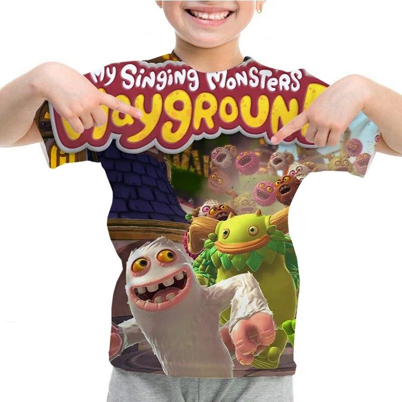 My Singing Monsters T-shirt Boys Girls Summer 3D Cartoon Anime T Shirt O-neck Casual Tshirt Kids Short Sleeve Children Tops Tees