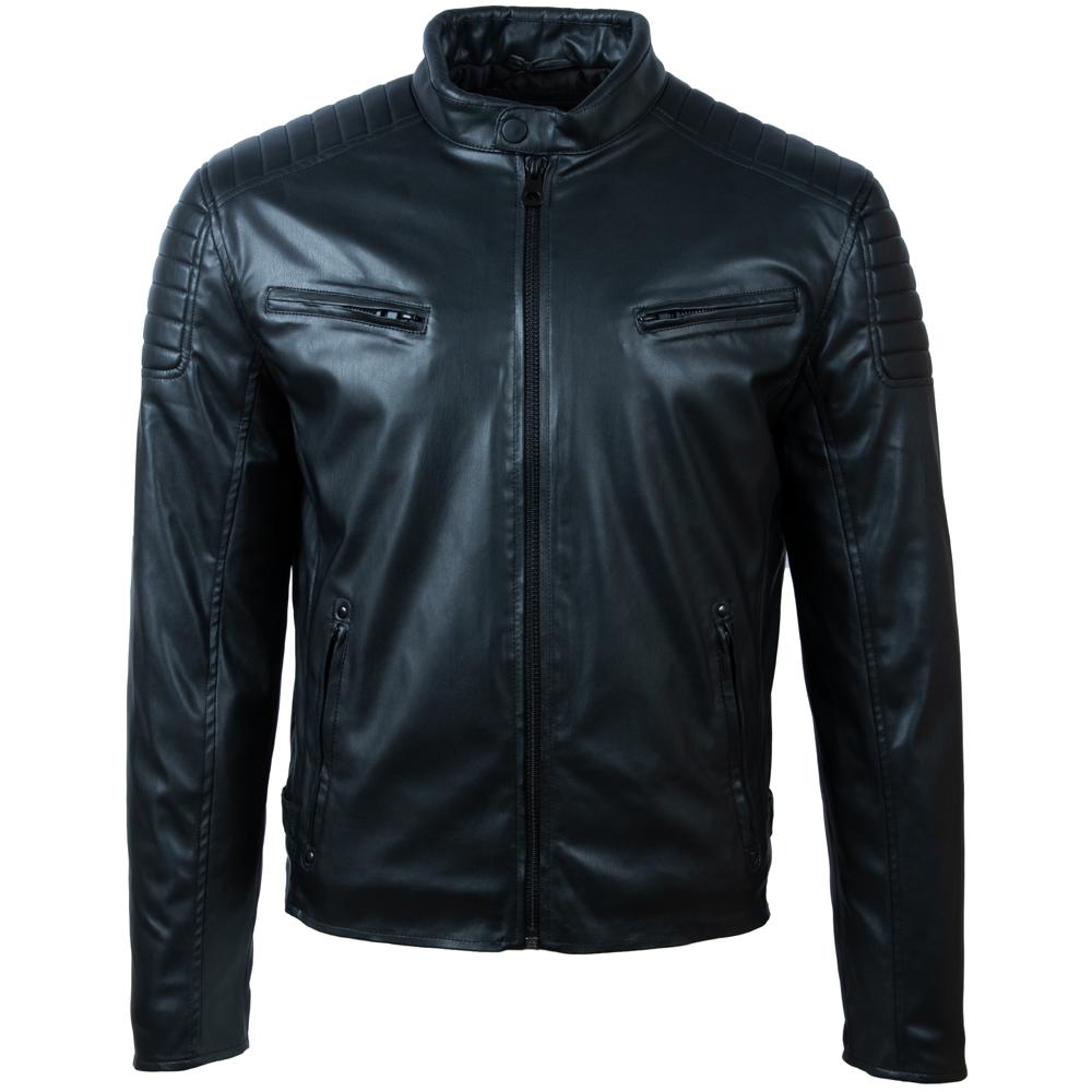 AVIATRIX Men's Leather Jacket (B8P6) - Black
