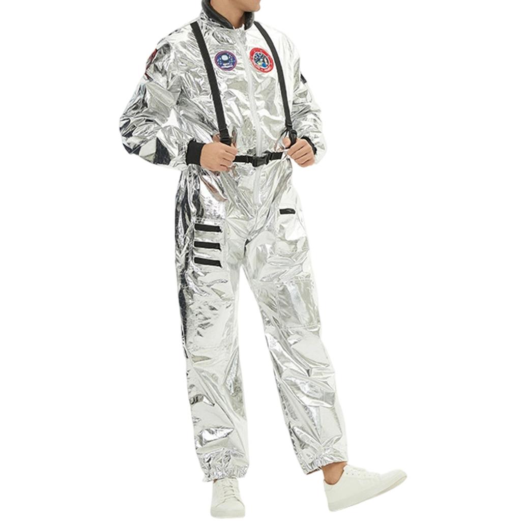 Astronaut Space Program One Piece Costume Jumpsuit for Men Festival Party Cosplay Role Play Adult Outfit Suit