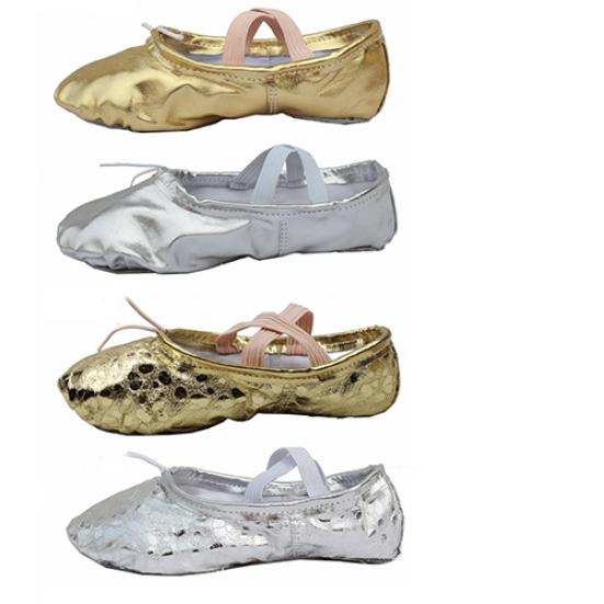Женские и женские балетные танцевальные туфли из искусственной кожи с блестками — фото 10
