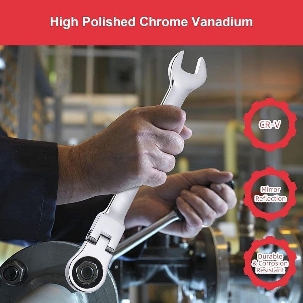 72 Zähne Doppelköpfe Ratsche Schraubenschlüssel Doppelköpfe Knarren Steckschlüssel