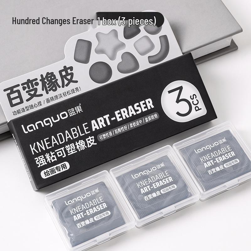 

Blue Fruit Soft Eraser: Versatile, Strong Adhesion, Malleable, Crumble-Free, Non-Toxic, Ideal for Students and Fine Arts. 1 Box/3 Pieces