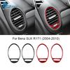 Real Soft Carbon Fiber Trim Sticker For Mercedes Benz SLK R171 2004 2005 2006 2007 2008 2009 2010 Side Air Vents Accessories