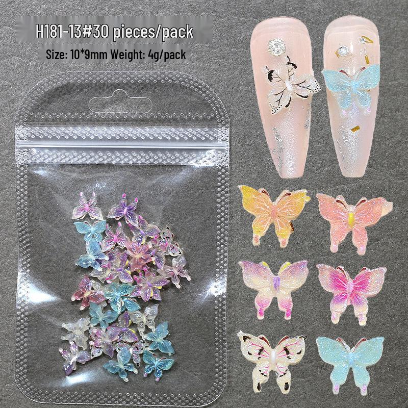 

Colorful Luminous Butterfly Resin Nail Art Decorations