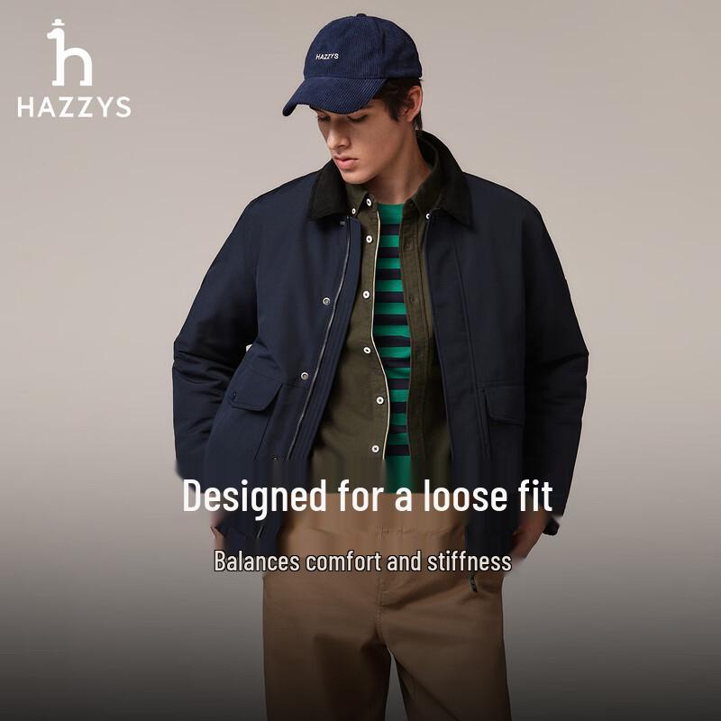 HAZZYS Men's PHIZ Series Corduroy Collar Padded Jacket