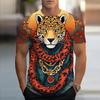 Summer Men T-shirt Summer Men Kids 3D Printed Leopard T-Shirt Fashion O-neck Tops Women Short Sleeve Streetwear Kid  T-shirt Y2k