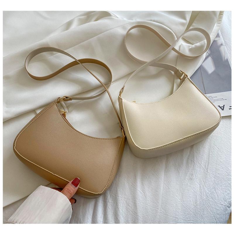 Cute Solid Color Small Square Bag Lightweight Portable Single Shoulder Armpit Bag for Students School Daily