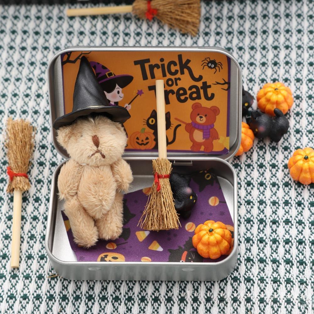 DIY Halloween Bear Gift Box Handmade Trick or Treat Halloween Bear In a Box with Witcher Miniature Perfect Creativity
