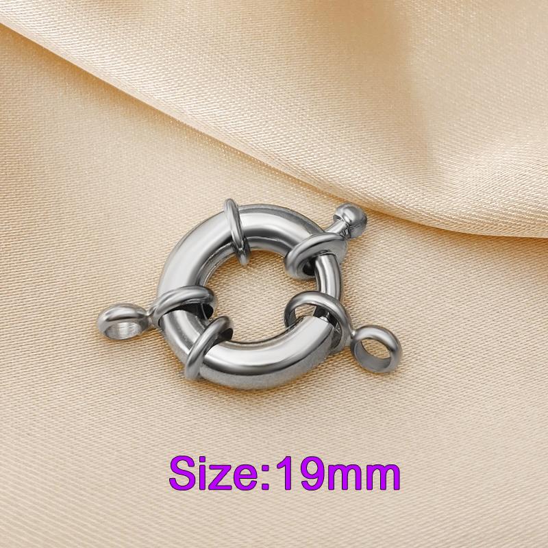 18K Real Gold Color Round Spring Clasps Hooks for Bracelet Clavicle Necklace Clasp Connectors DIY Jewelry Making Supplies