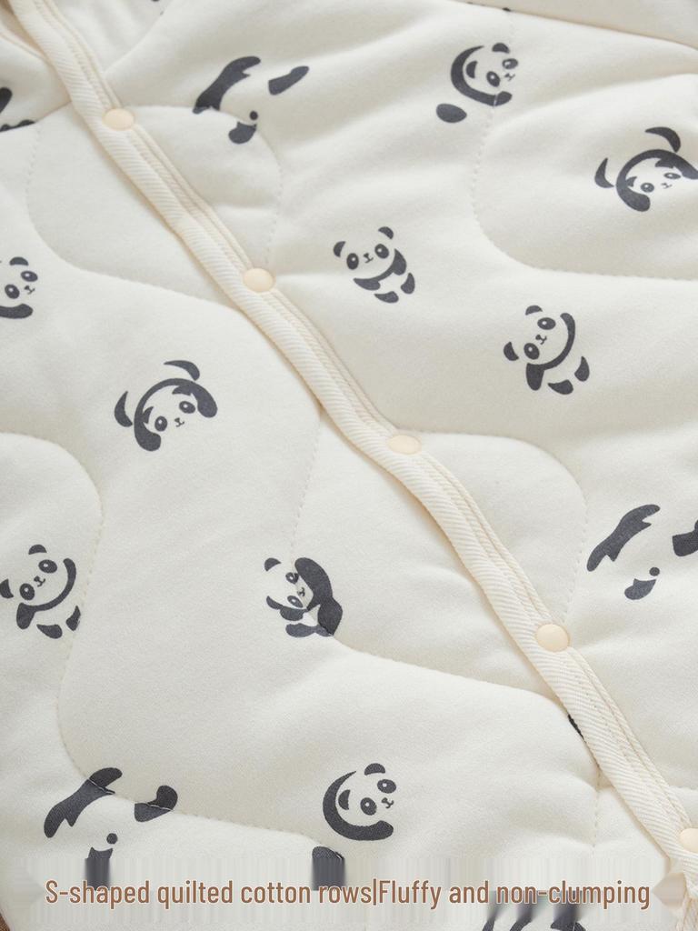 Infant Winter Cotton-Padded Hooded Romper with Mittens & Booties